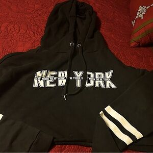 Black cropped hoodie